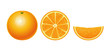 Fresh oranges isolated on white