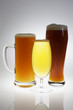 Various glasses of different beers