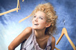 Winter Girl with beautiful make up with flying hangers