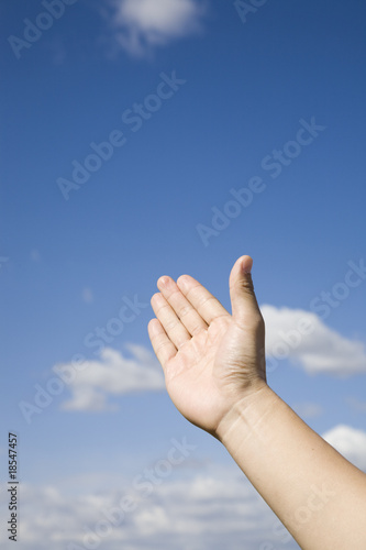 Photo: Hand reaching up to the sky Hand reaching up to the sky