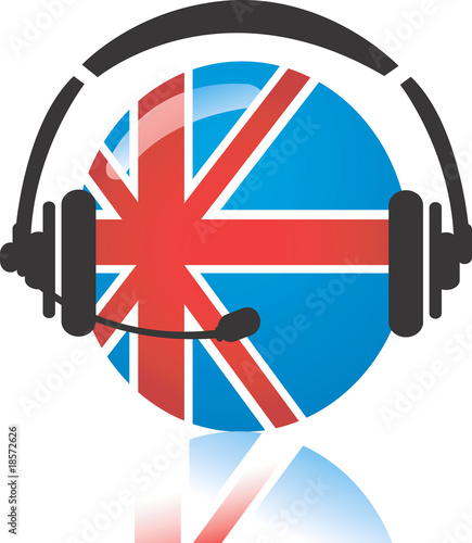 Illustration: flag round and head phone flag round and head phone
