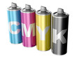 Illustration: Spray cans with CMYK color Spray cans with CMYK color