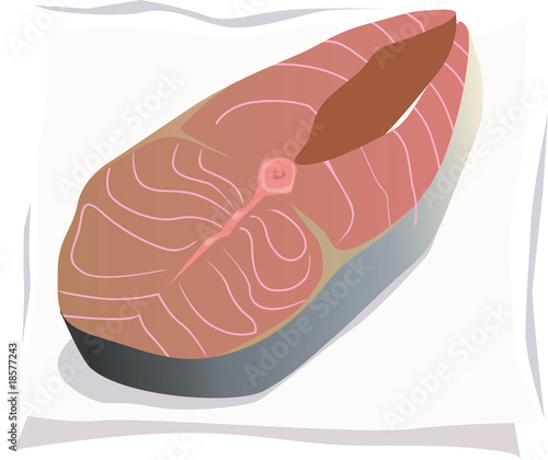 Illustration: Fish piece in a plate Fish piece in a plate