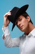 Pensive man with hat