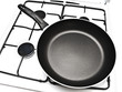 frying pan at gas stove