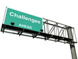 Illustration: Isolated Challenges Highway Sign Isolated Challenges Highway Sign