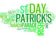 st patrick day word collage on white background