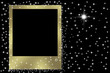 marco dorado en fondo noche estrellas