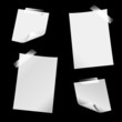 Set of white, realistic vector stickers with peeling corners