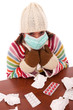 woman sneezing to a tissue woman sneezing to a tissue
