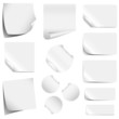 Image : Set of white, realistic stickers with peeling corners