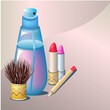 Vector pack of Perfume and cosmetics