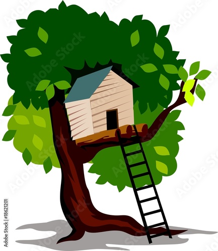 Illustration: Illustration of house in a tree Illustration of house in a tree