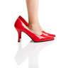 Playing with the red shoes