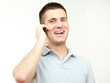 Foto: young man has a good call young man has a good call