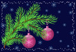 christmas tree branch and balls