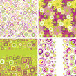 Set of floral and geometric seamless pattern backgrounds Set of floral and geometric seamless pattern backgrounds