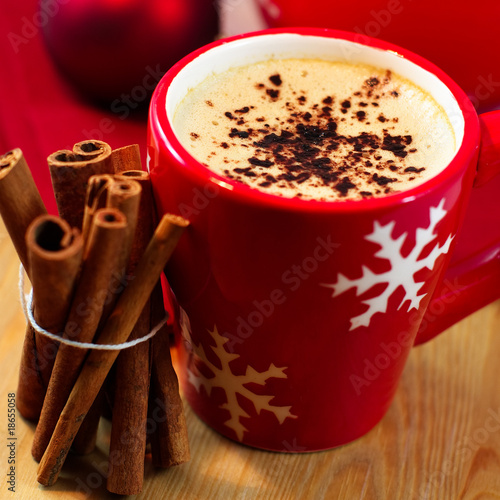 Photo: Delicious christmas coffee with cinnamon Delicious christmas coffee with cinnamon