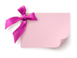 Pink gift tag with bow