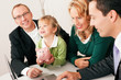 Photo: Family with consultant - finance and insurance Family with consultant - finance and insurance