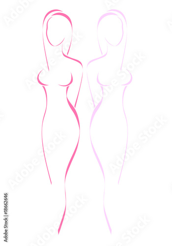 Vector: women drawing a symbol women drawing a symbol