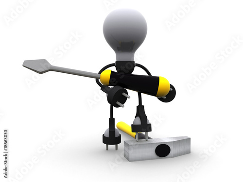 lamp with tools
