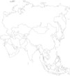 Asia map with country borders