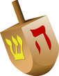 Dreidel on white isolated background. Vector