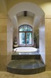 Sunken marble bath in Palm Springs home
