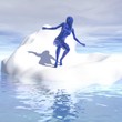 Frau auf einer Eisscholle