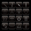 collection of  medical themed icons and warning-signs