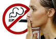 Lady smoking a non-smoking panel