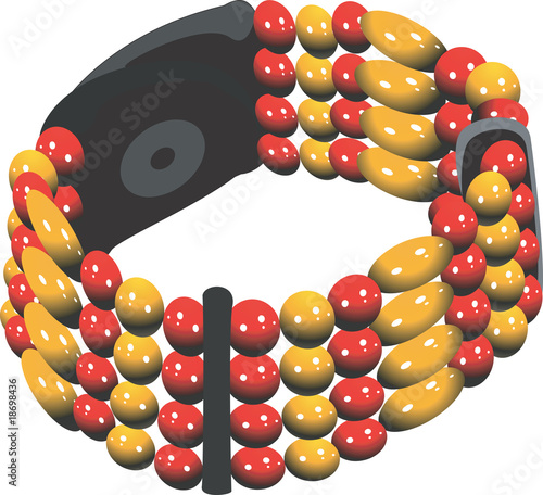 Illustration: Illustration of multicoloured bracelet Illustration of multicoloured bracelet
