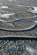 winter river of freezing day