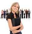 businesswoman with her teamwork
