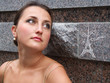 Portrait of a young woman dreaming of Paris