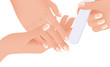 Hands making manicire