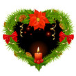 Christmas wreath in the shape of heart