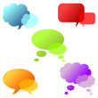 Talking balloons with different shapes and colors over white Talking balloons with different shapes and colors over white