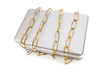 Concept of computer security with laptop and chain Concept of computer security with laptop and chain