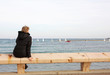Tourist sitting on the bench