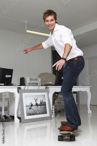 Photo: Young creative skateboarding Young creative skateboarding