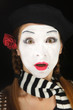 Mime portrait with surprised face expression Mime portrait with surprised face expression