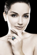 Beautiful woman wearing ring