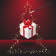 Magic wand with christmas present