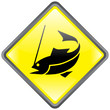 "Angling - Fishing" Sign (diamond - shiny - signpost - vector)