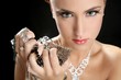 Ambition and greed in fashion woman with jewelry Ambition and greed in fashion woman with jewelry