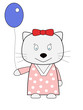 funny pretty cat with balloon