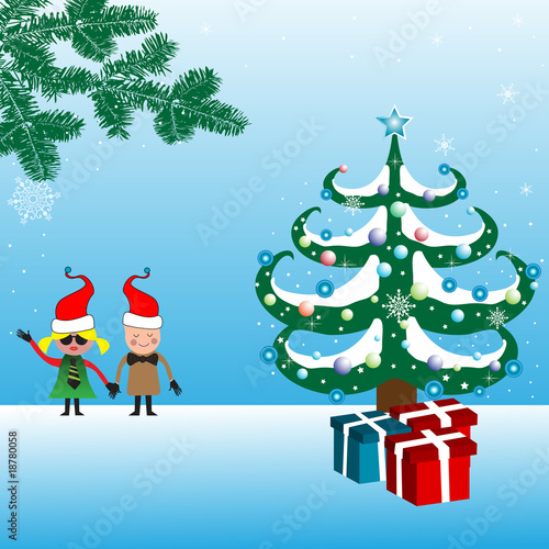 Vector: Christmas with children Christmas with children