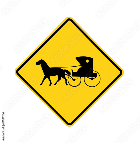 Photo: road sign - Amish buggy and horse road sign - Amish buggy and horse